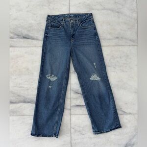 Old Navy Jeans Extra High Rise Sky Hi Wide Leg Blue Denim Womens 10 Retro 90s